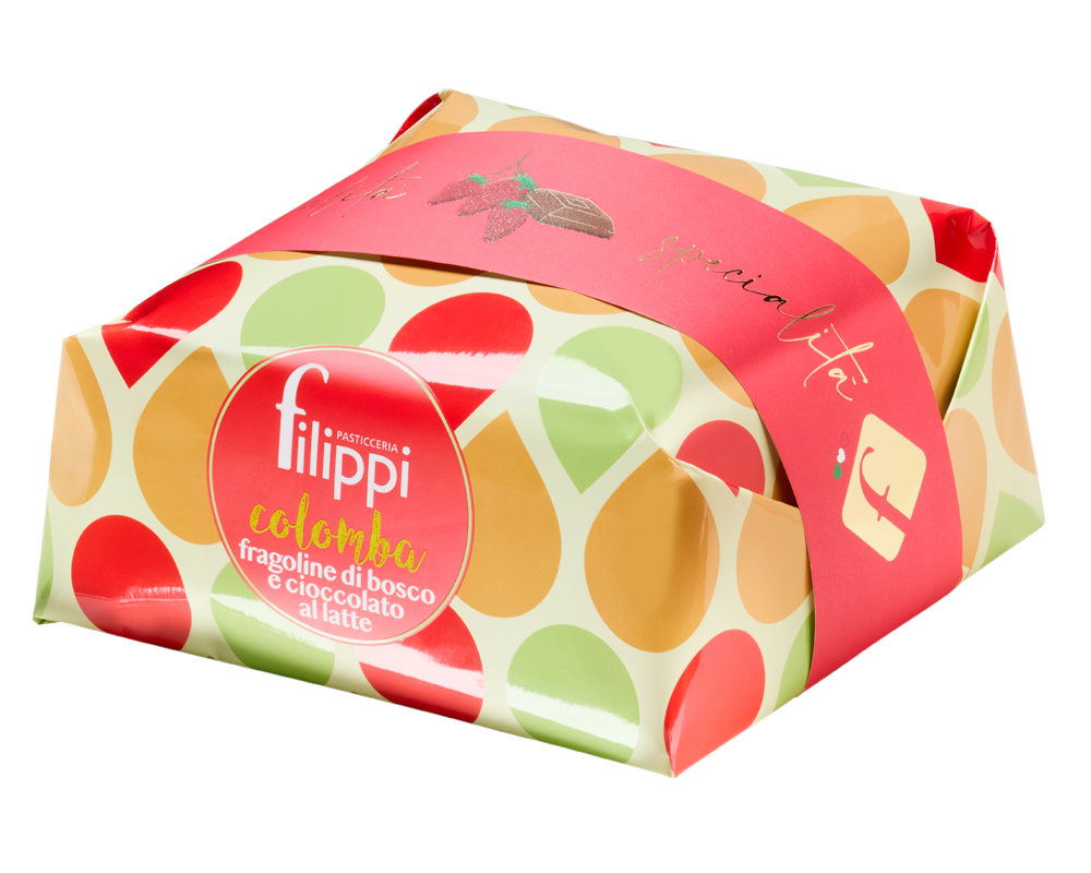 Colomba con fragoline di bosco e cioccolato al latte