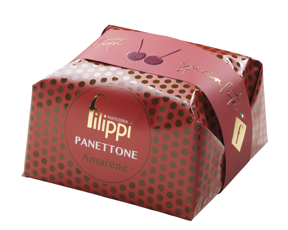 Special panettone with candied black cherries