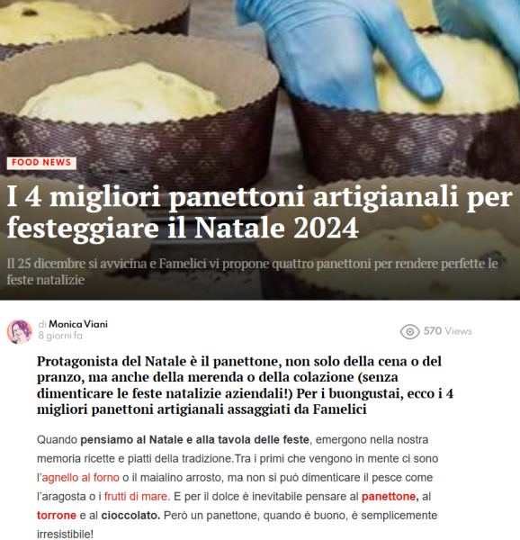 I 4 migliori panettoni artigianali per festeggiare il Natale 2024