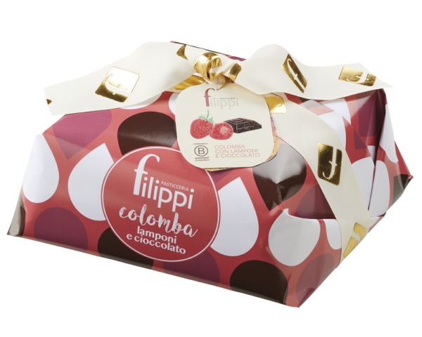Colomba with raspberry and dark chocolate